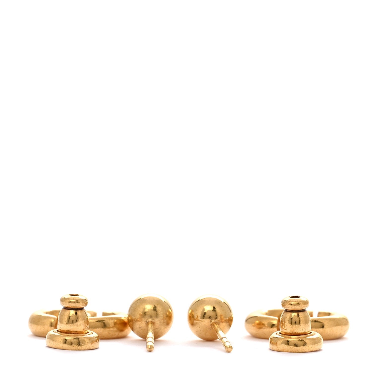 Christian Dior Metal Petit CD Drop Earrings Gold 3 of 5