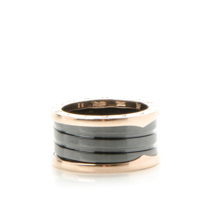 Bulgari 18K Rose Gold Black Ceramic B.Zero1 Four-Band Ring 58 8.5 3 of 5