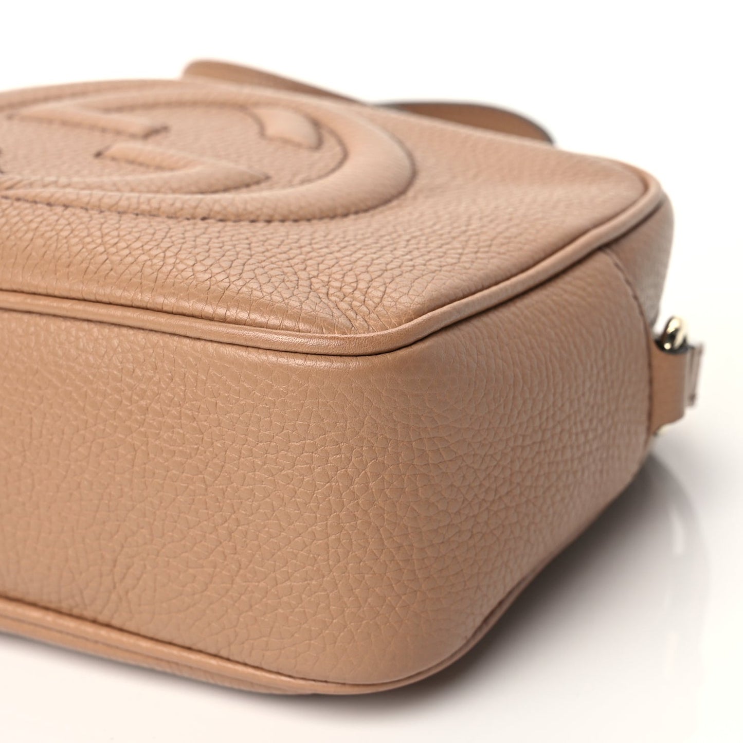 Pebbled Calfskin Small Soho Disco Bag Camelia