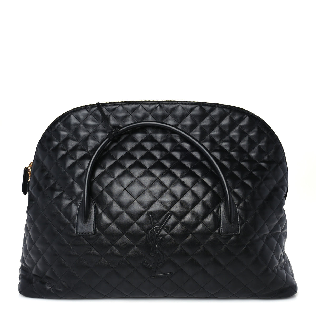 Calfskin Quilted ES Giant Travel Bag Black