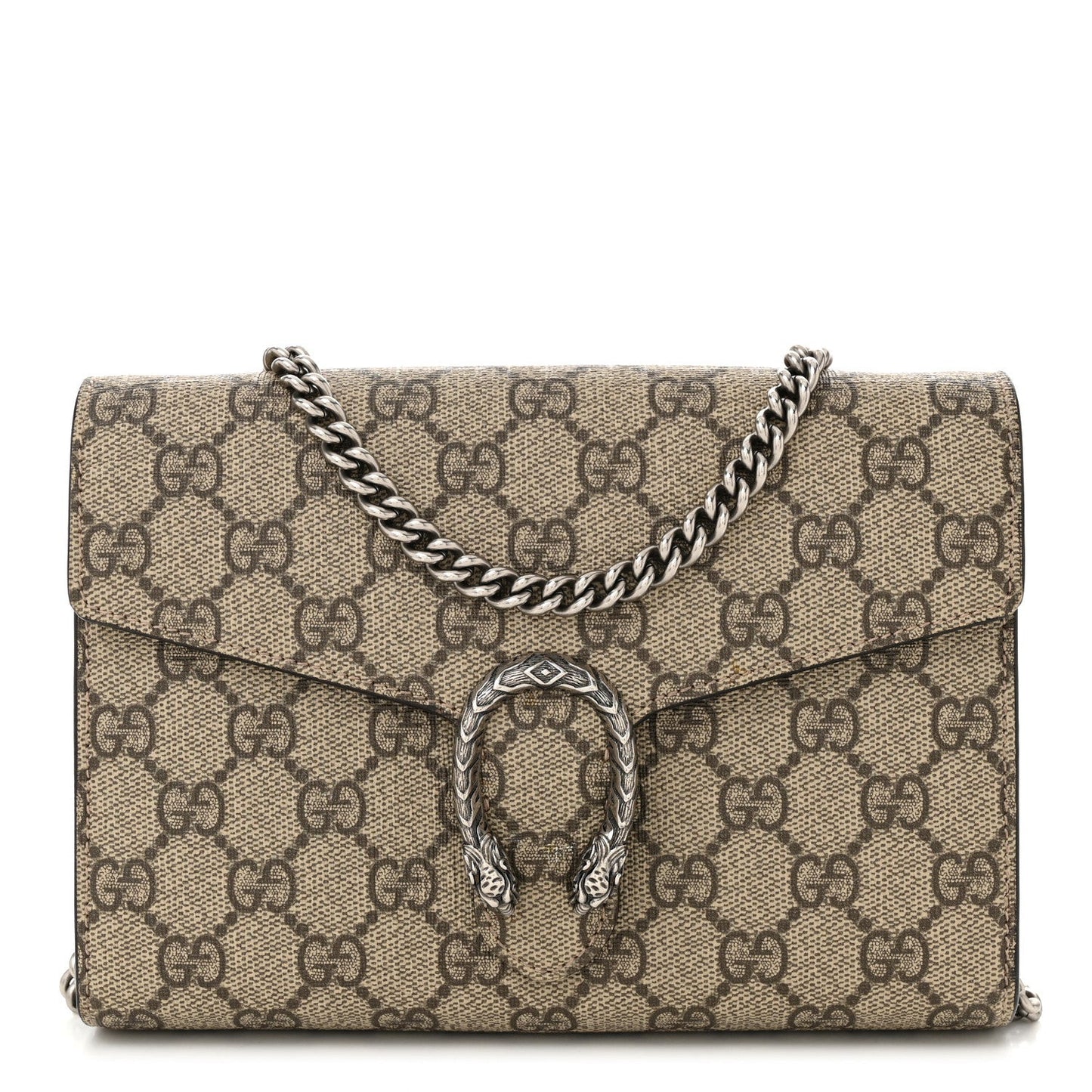 GG Supreme Monogram Mini Dionysus Chain Wallet Beige Taupe