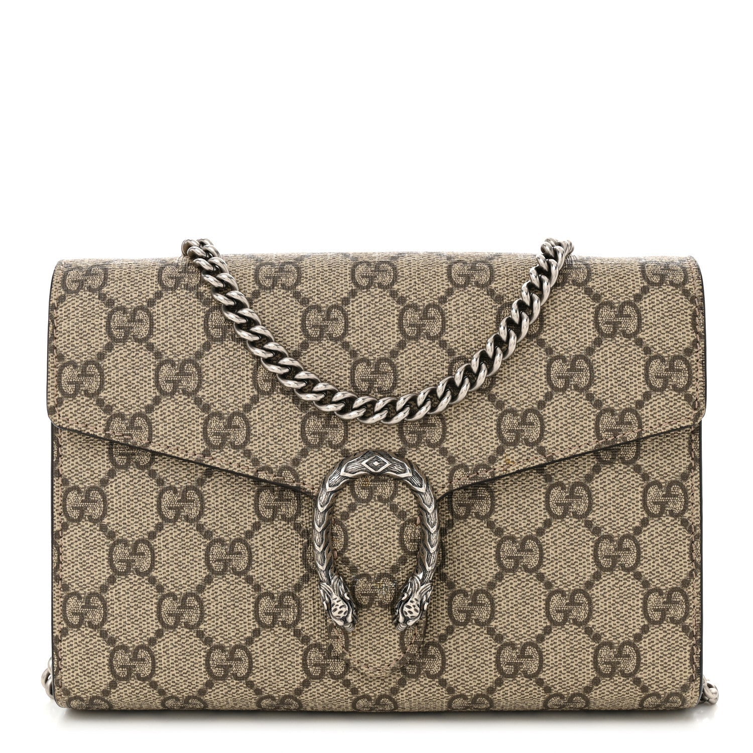 Gucci GG Supreme Monogram Mini Dionysus Chain Wallet Beige Taupe 1 of 7