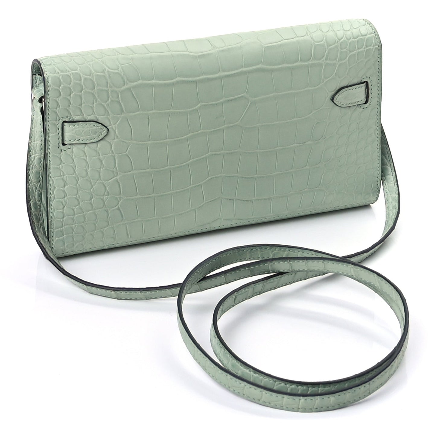 Matte Alligator Kelly Wallet To Go Vert D Eau