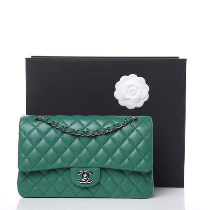 Chanel Lambskin Quilted Medium Double Flap Green 12 of 13