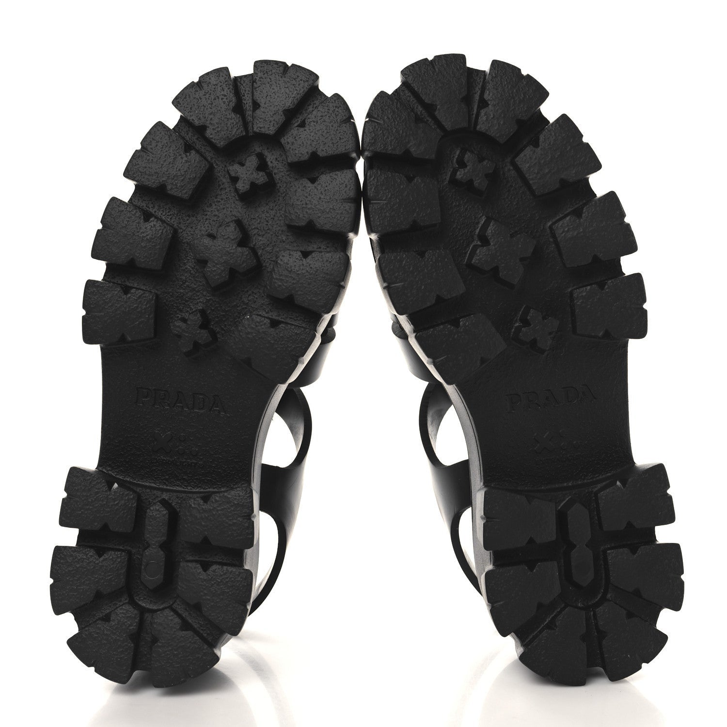 Prada Foam Rubber Triangle Logo Monolith 55mm Cage Sandals 36 Black 6 of 7