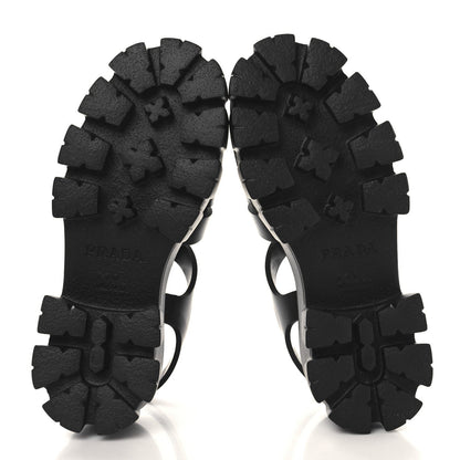 Prada Foam Rubber Triangle Logo Monolith 55mm Cage Sandals 36 Black 6 of 7