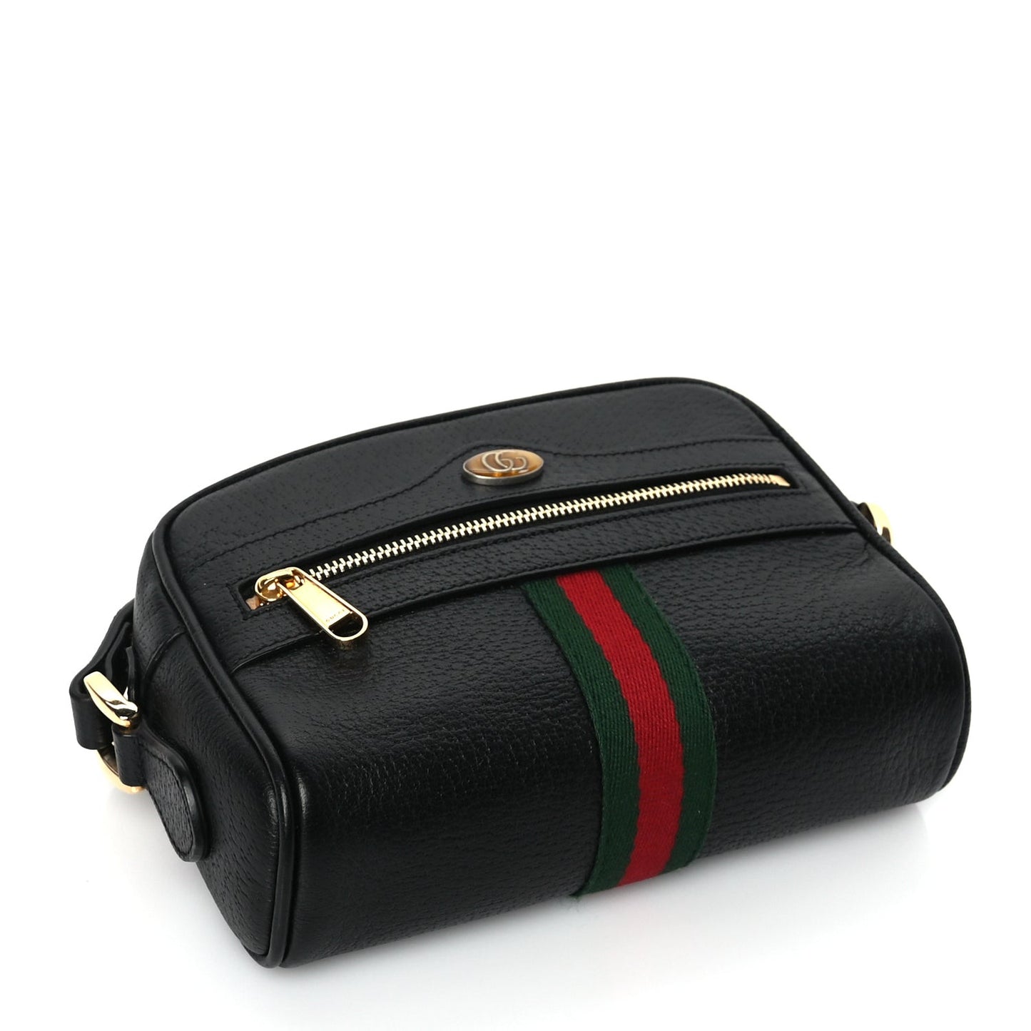 Calfskin Web Mini Ophidia Shoulder Bag Black