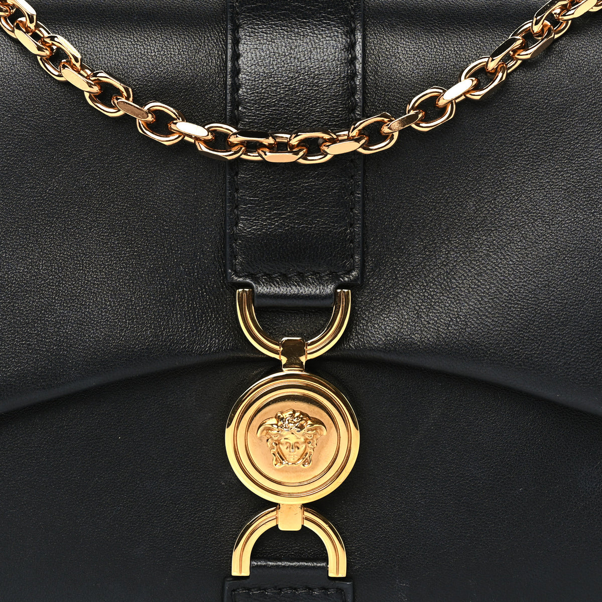 Versace Lambskin Kleio Shoulder Bag Lipstick  Black 6 of 8