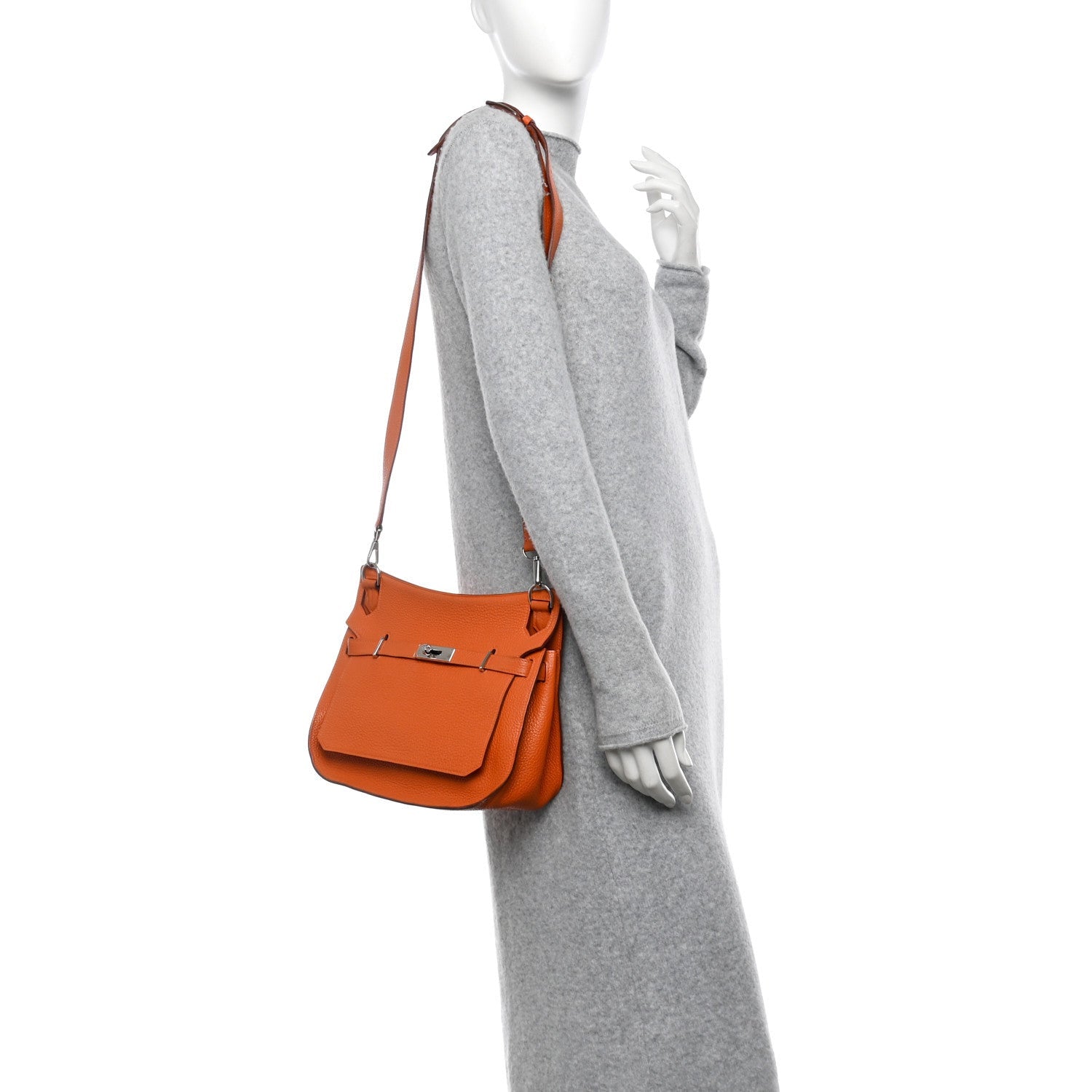 Hermes Taurillon Clemence Jypsiere 28 Orange 2 of 7