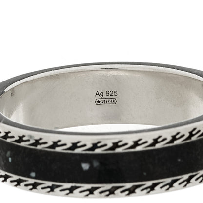 Gucci Sterling Silver Enamel Interlocking G Band Ring 65 11 Black 5 of 6