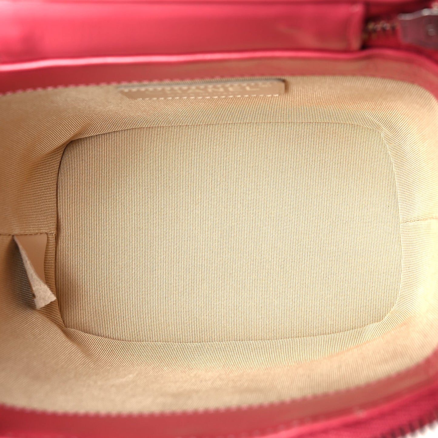 Calfskin Raffia Small Take Away Vanity Case Bag  Pink Beige