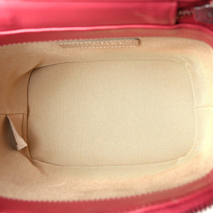 Chanel Calfskin Raffia Small Take Away Vanity Case Bag  Pink Beige 4 of 9
