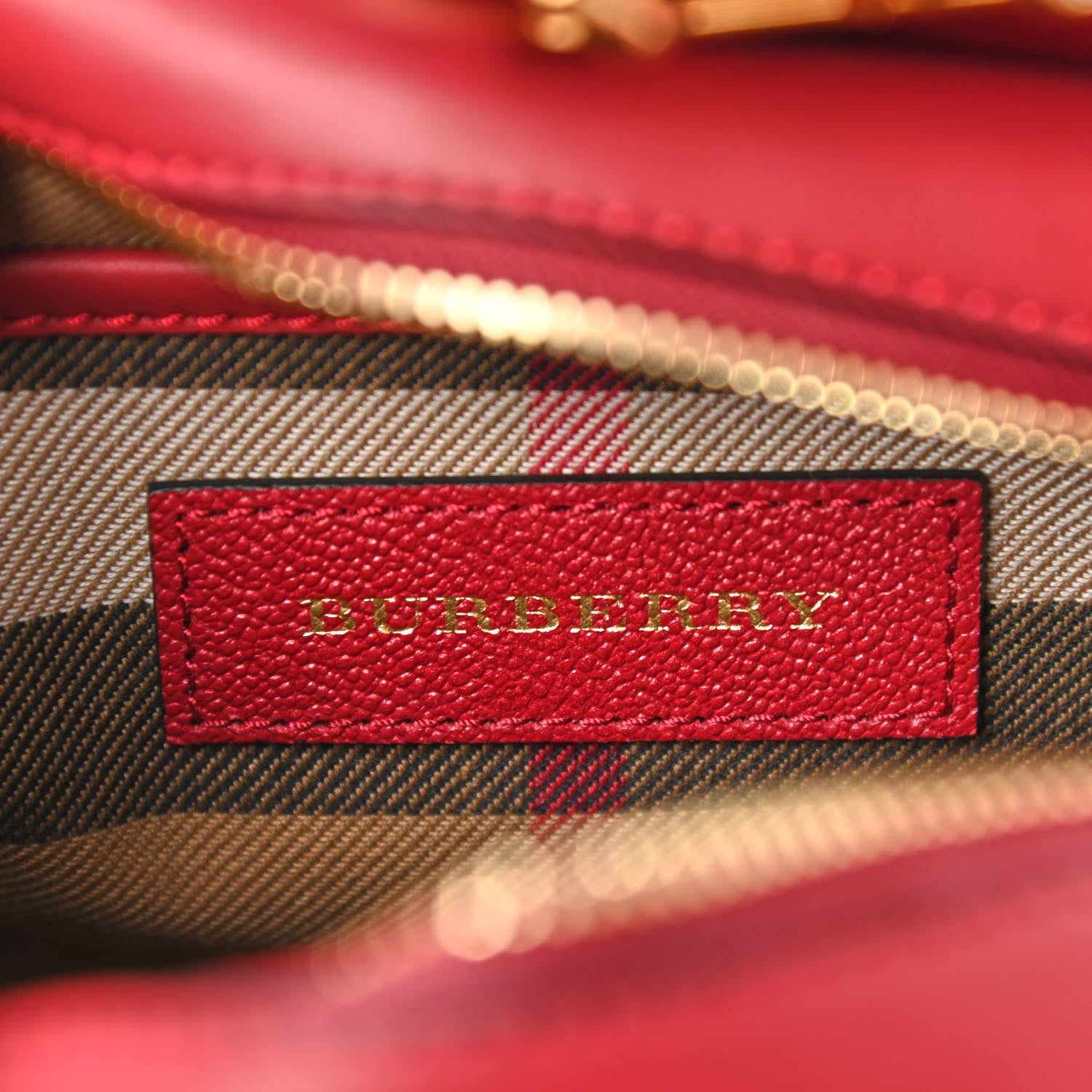 Burberry Soft Grain Calfskin Small Buckle Zip Bag Red 6 of 9