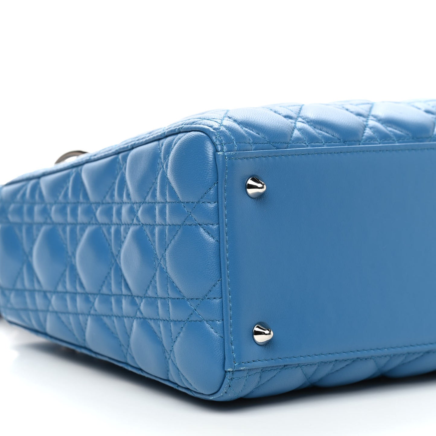Lambskin Cannage Medium Lady Dior Blue Pastel