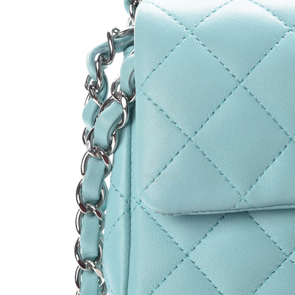 Chanel Lambskin Quilted Mini Rectangular Flap Light Blue 10 of 11