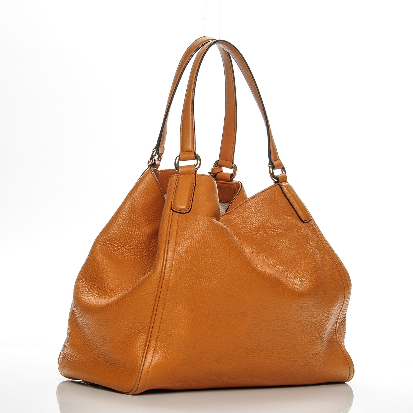 Pebbled Calfskin Medium Soho Shoulder Bag Curcuma