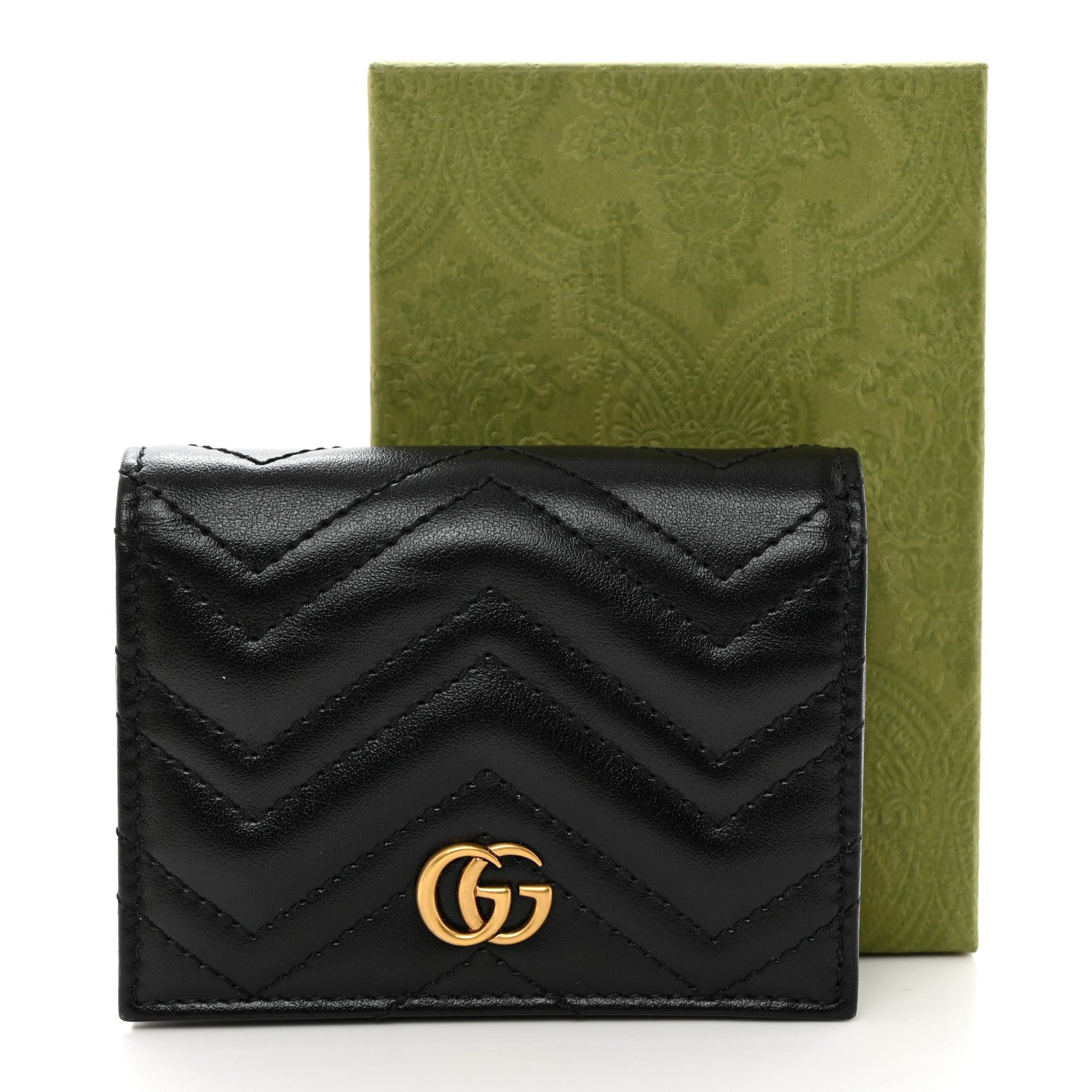 Gucci Calfskin Matelasse GG Marmont Card Case Wallet Black 8 of 8