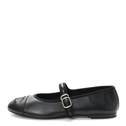 Chanel Lambskin Mary Jane Flats 42 Black 1 of 9