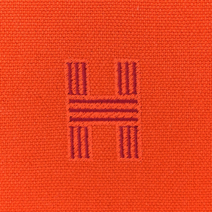 Hermes Canvas Large Bride-A-Brac Pouch Orange Feu Burgundy 7 of 9