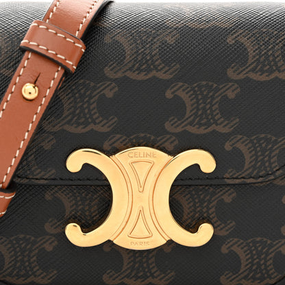 Celine Triomphe Canvas Calfskin Mini Claude Tan 9 of 12