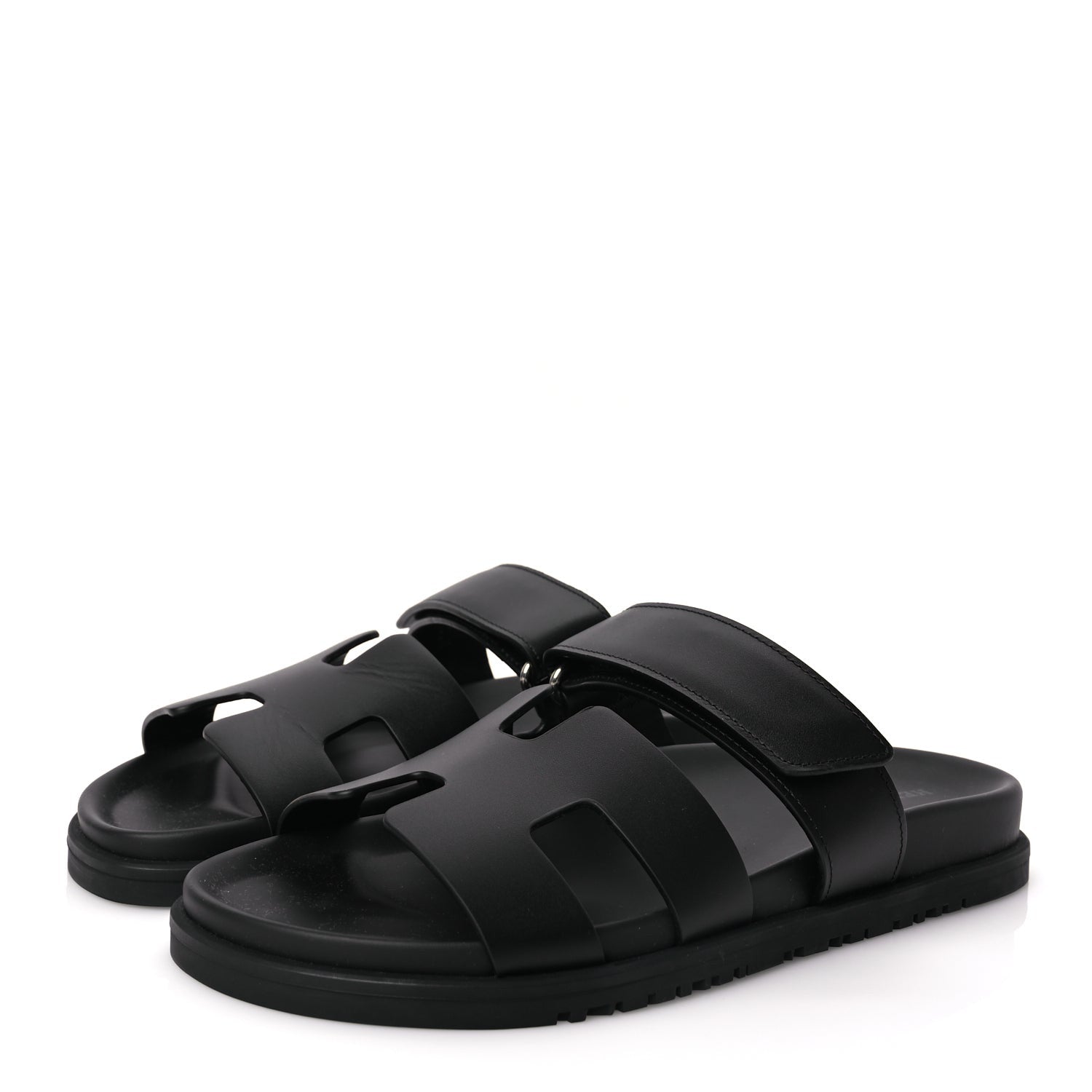 Hermes Calfskin Womens Chypre Sandals 38 Black 4 of 9