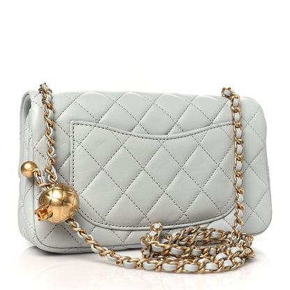 Chanel Lambskin Quilted Mini Rectangular Pearl Crush Flap Grey 3 of 9