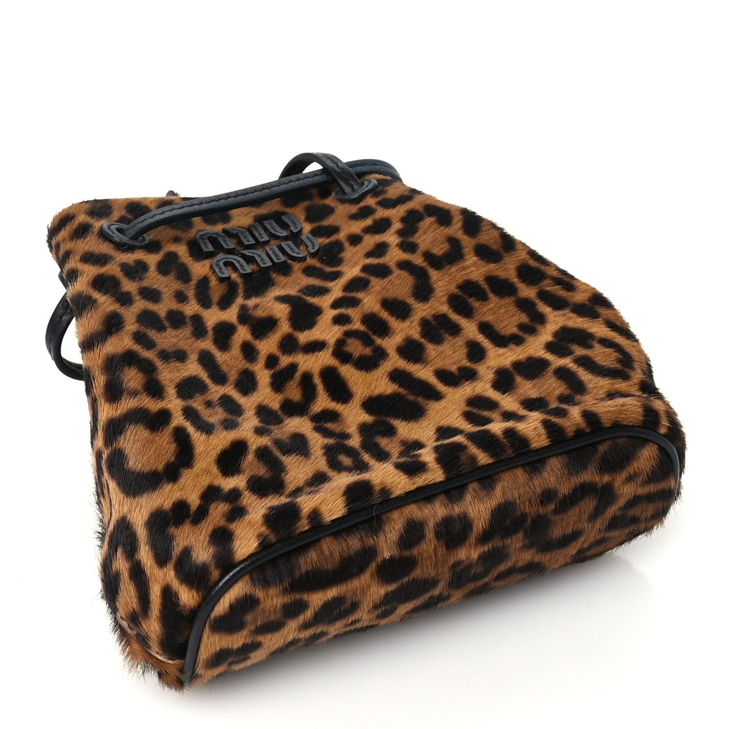 Miu Miu Calf Hair Pouch Bag Brown Black 3 of 8