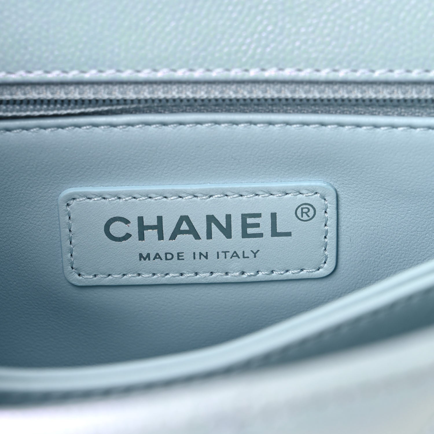 Chanel Iridescent Caviar Quilted Mini Coco Handle Flap Light Blue 6 of 10