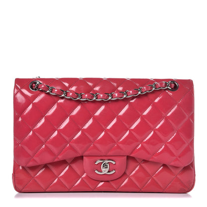 Chanel Patent Quilted Jumbo Double Flap Pink 1 of 11