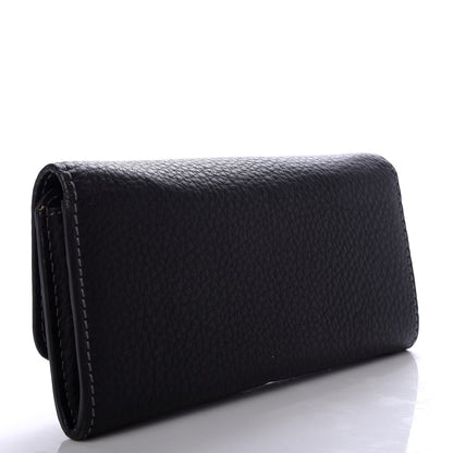 Chloe Calfskin Marcie Continental Flap Wallet Black 3 of 6