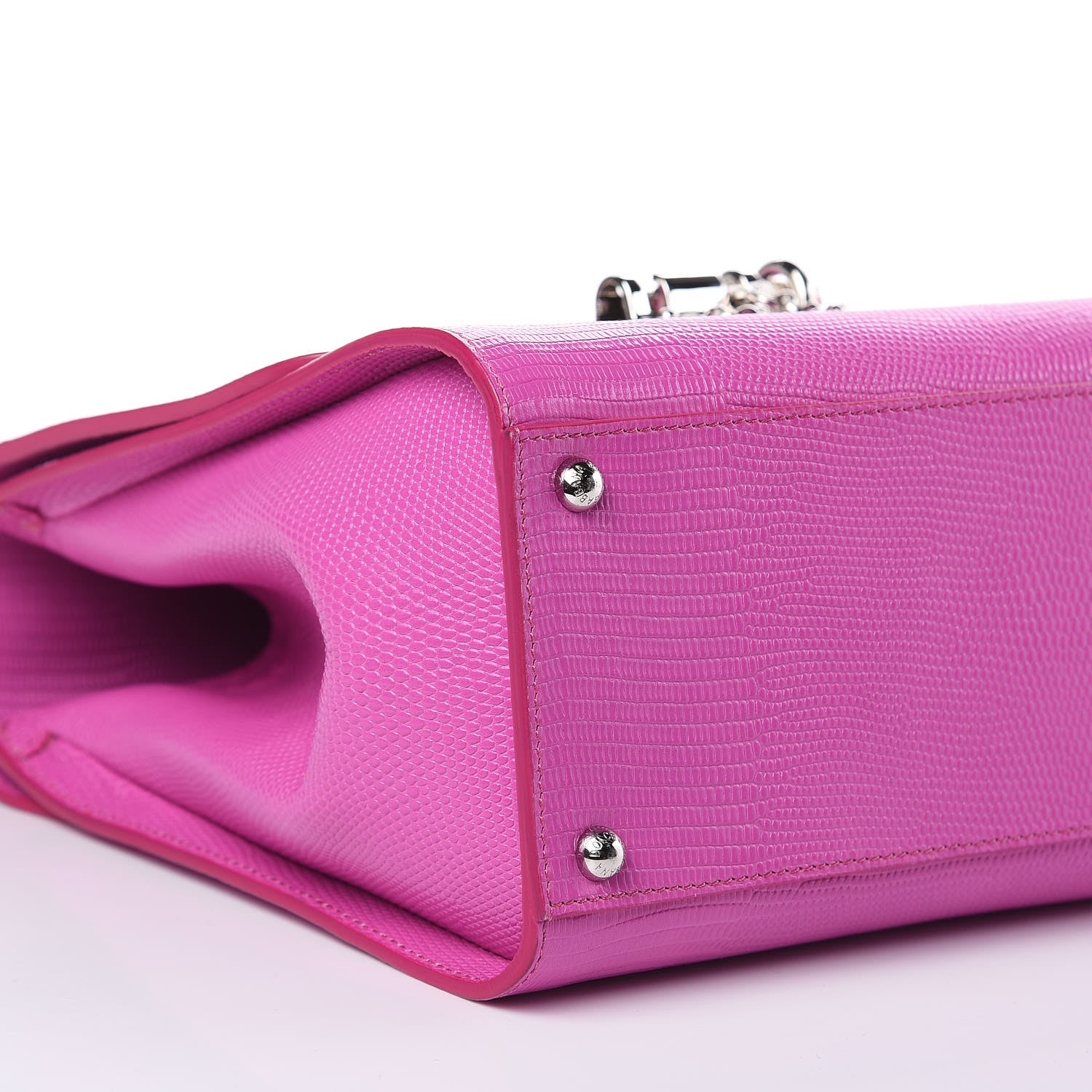 Dolce & Gabbana Lizard Calfskin Embossed Medium Monica Tote Rosa 8 of 10