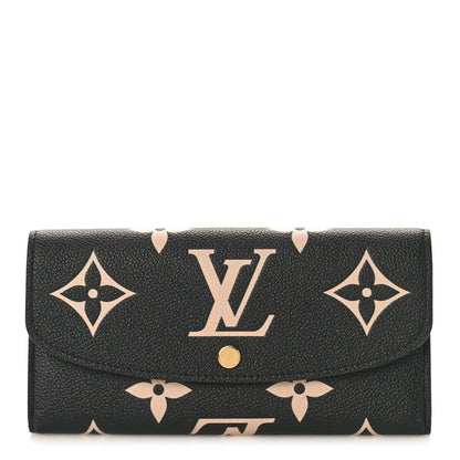 Louis Vuitton Empreinte Monogram Giant Emilie Wallet Black Beige 1 of 7