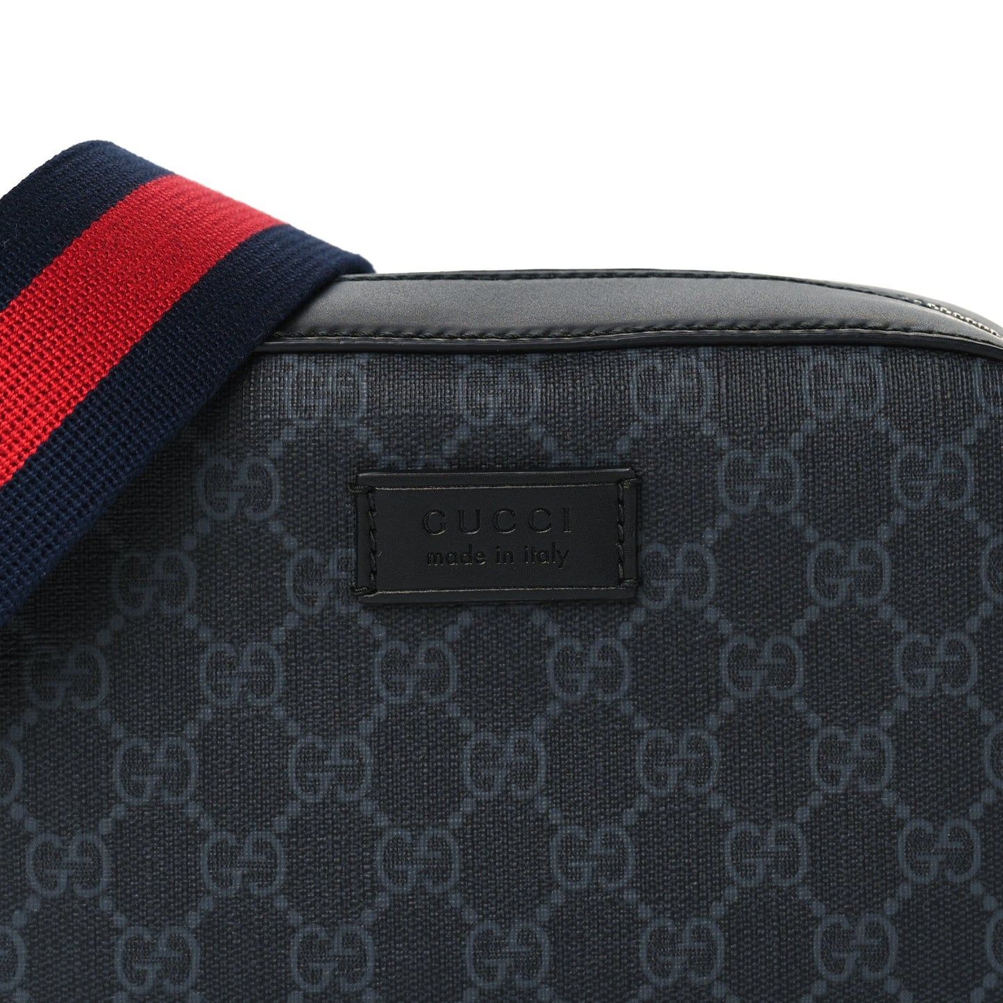 GG Supreme Monogram Web Shoulder Bag  Black