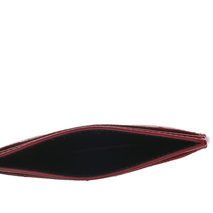 Saint Laurent Grain De Poudre Matelasse Chevron Monogram Credit Card Case Opyum Red 5 of 7