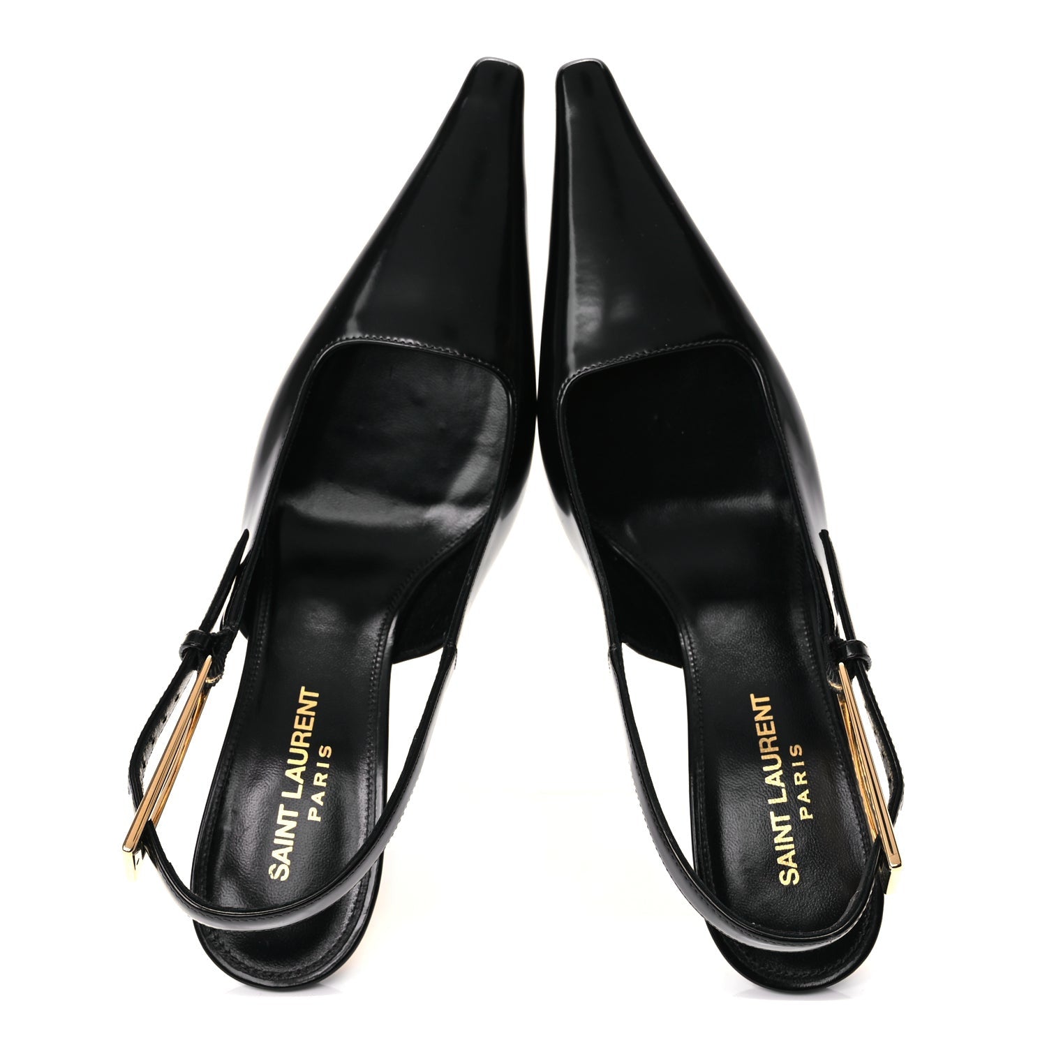 Saint Laurent Vitello Marilyn Lee 75 Slingback Pumps 36 Black 2 of 9