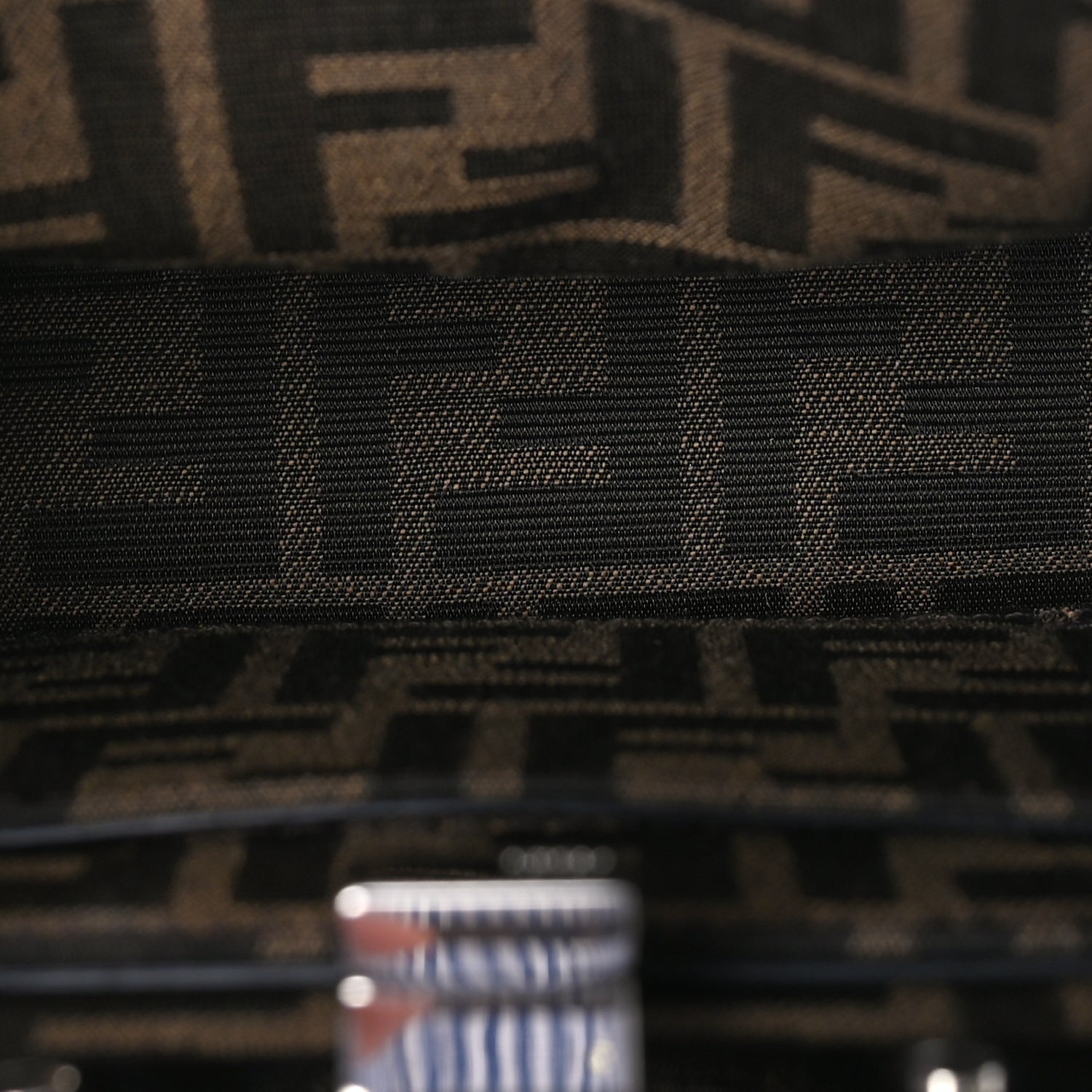 Fendi Fabric Jacquard FF 1974 Crystal Petite Peekaboo I SEE U Satchel Tabacco Moro 4 of 7
