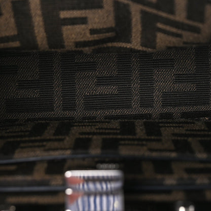 Fendi Fabric Jacquard FF 1974 Crystal Petite Peekaboo I SEE U Satchel Tabacco Moro 4 of 7
