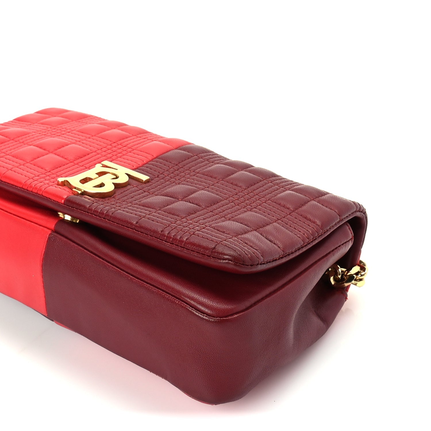 Burberry Lambskin Quilted Small Lola Bag Bright Red Dark Crimson 8 of 8