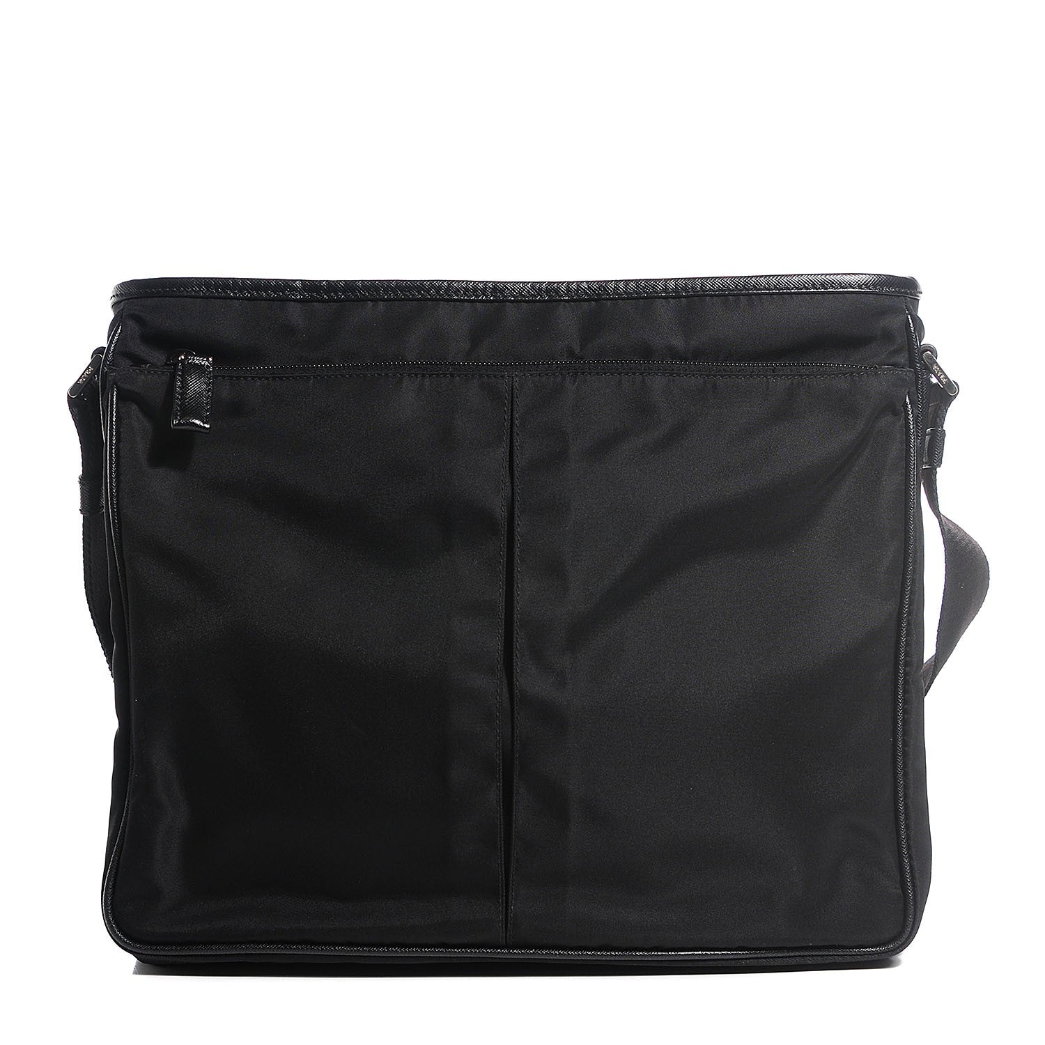 Prada Tessuto Nylon Saffiano Flat Messenger Bag Black 10 of 18