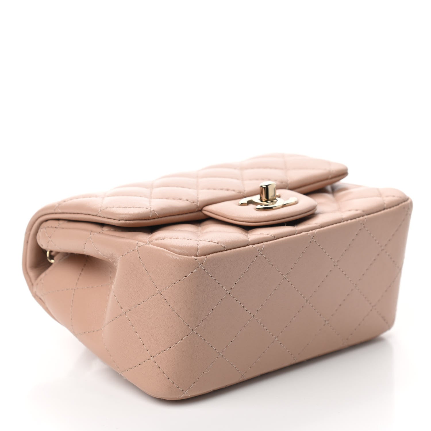 Chanel Lambskin Quilted Mini Square Flap Beige 4 of 10