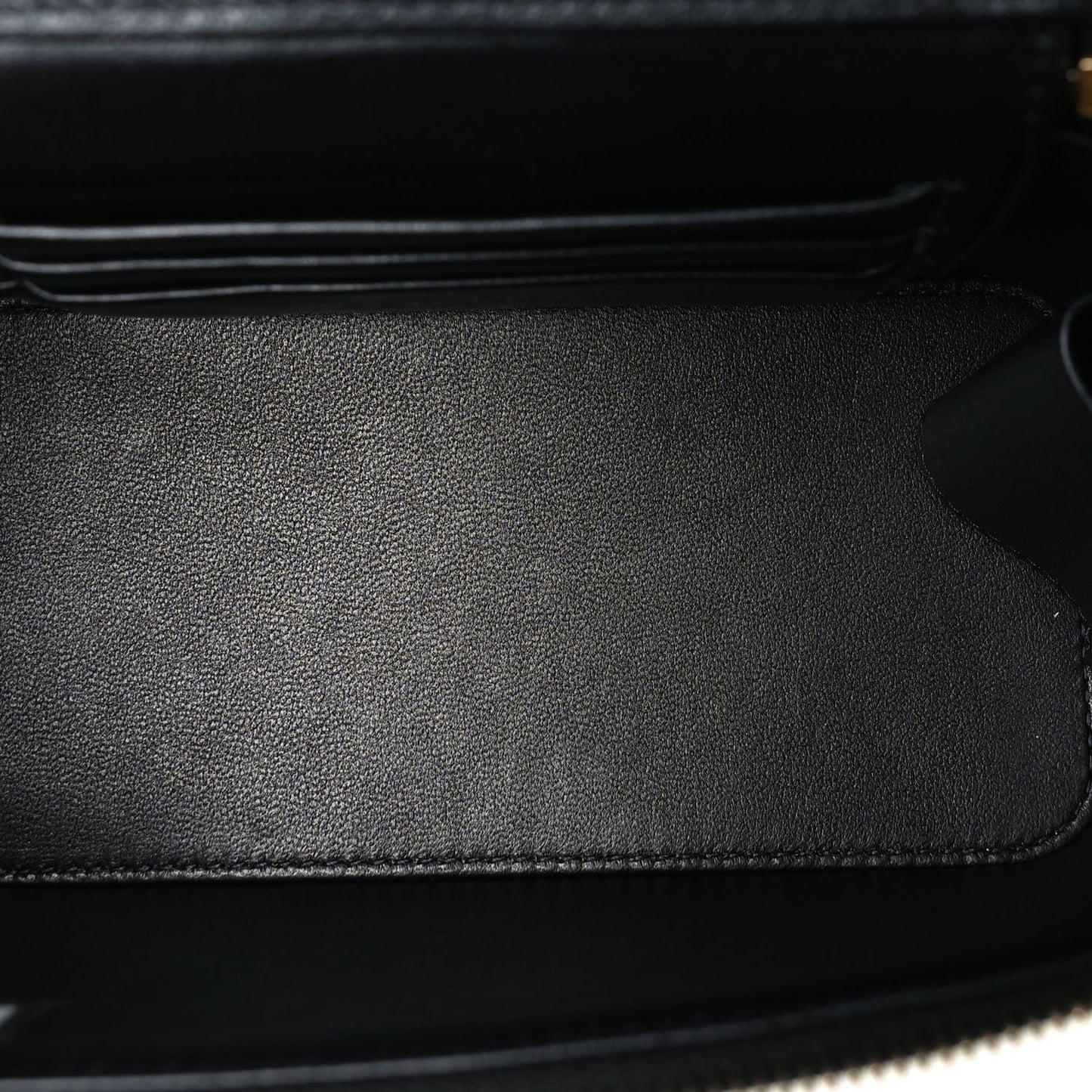 Lambskin Enamel Quilted Logo Small Vanity Case With Chain  Black