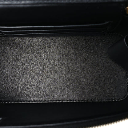 Chanel Lambskin Enamel Quilted Logo Small Vanity Case With Chain  Black 4 of 9
