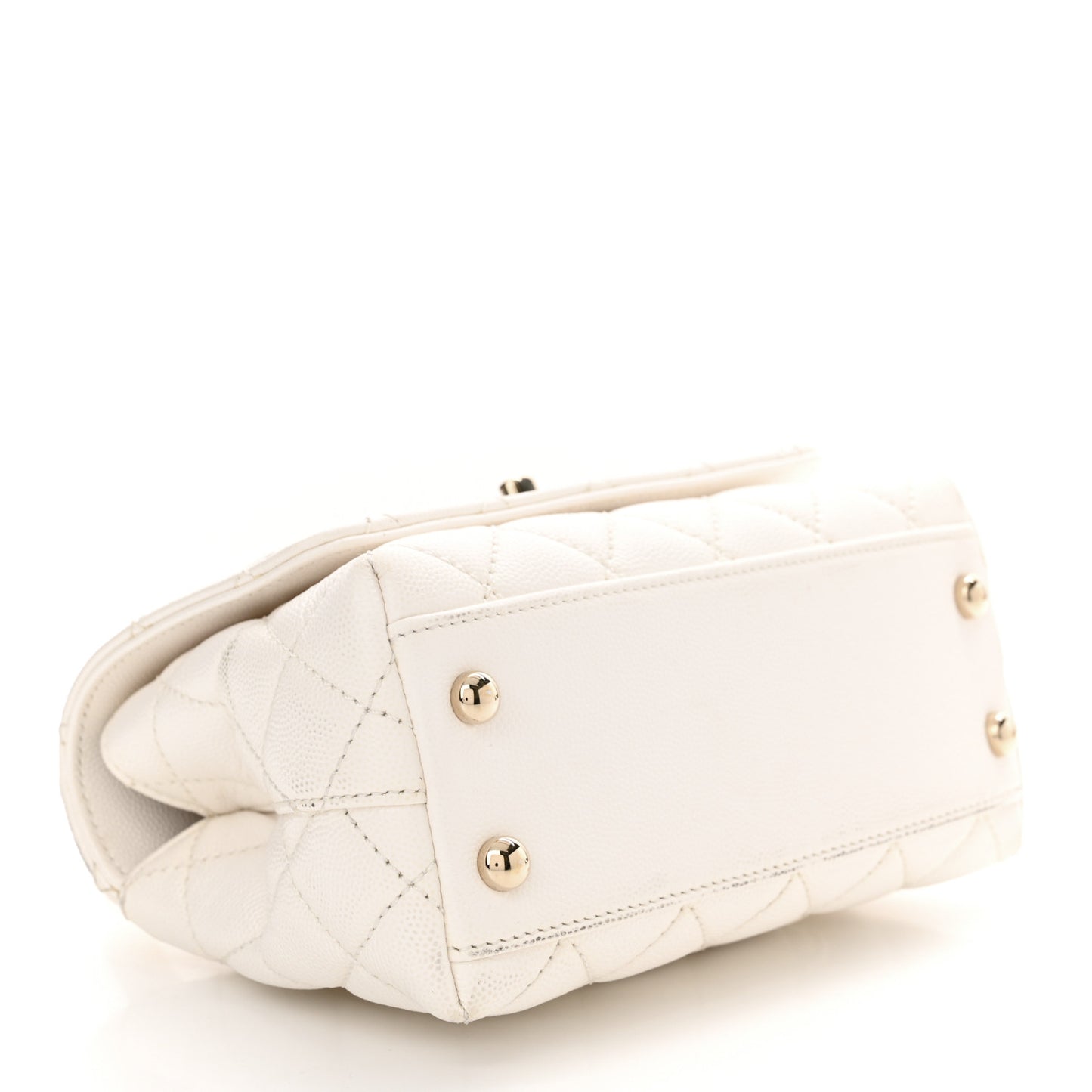 Caviar Quilted Extra Mini Coco Handle Flap White