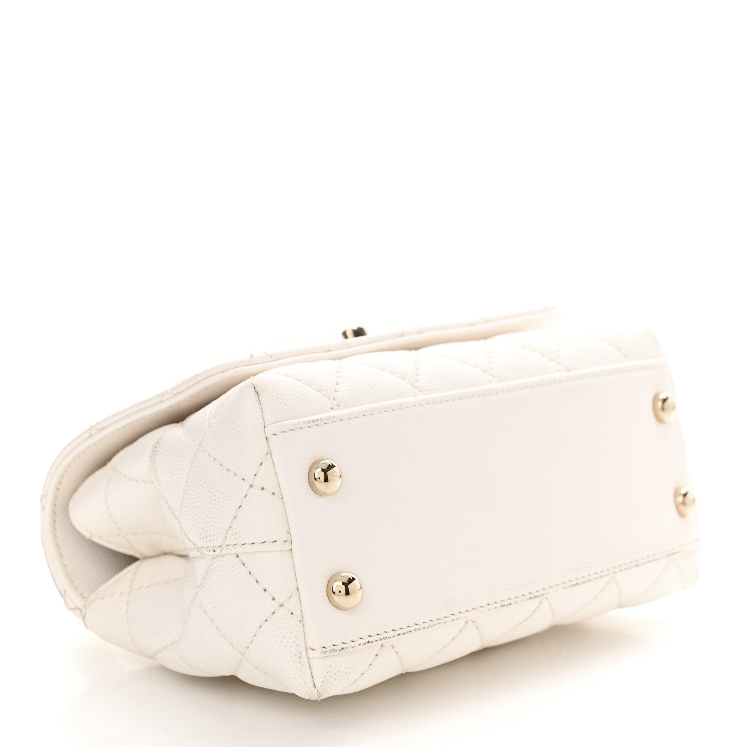 Chanel Caviar Quilted Extra Mini Coco Handle Flap White 4 of 14