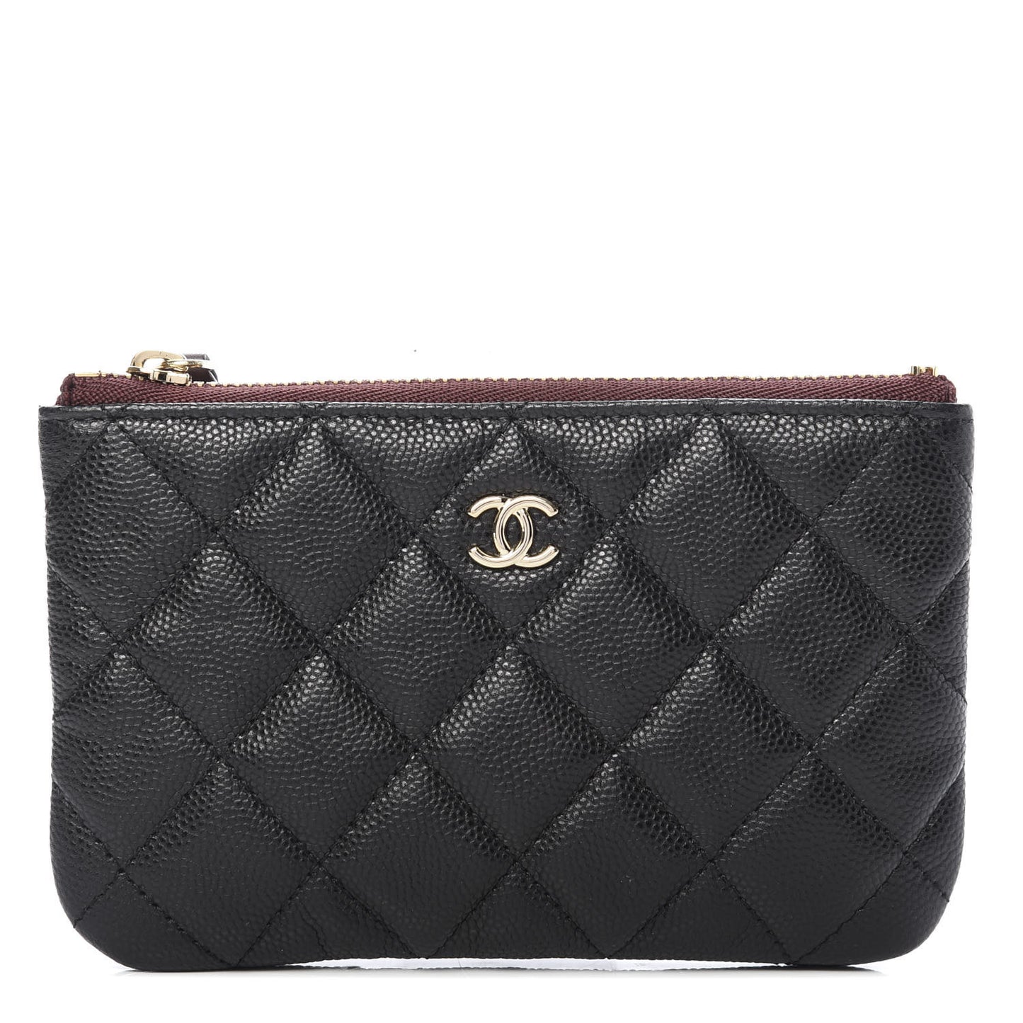 Caviar Quilted Small Cosmetic Case Black