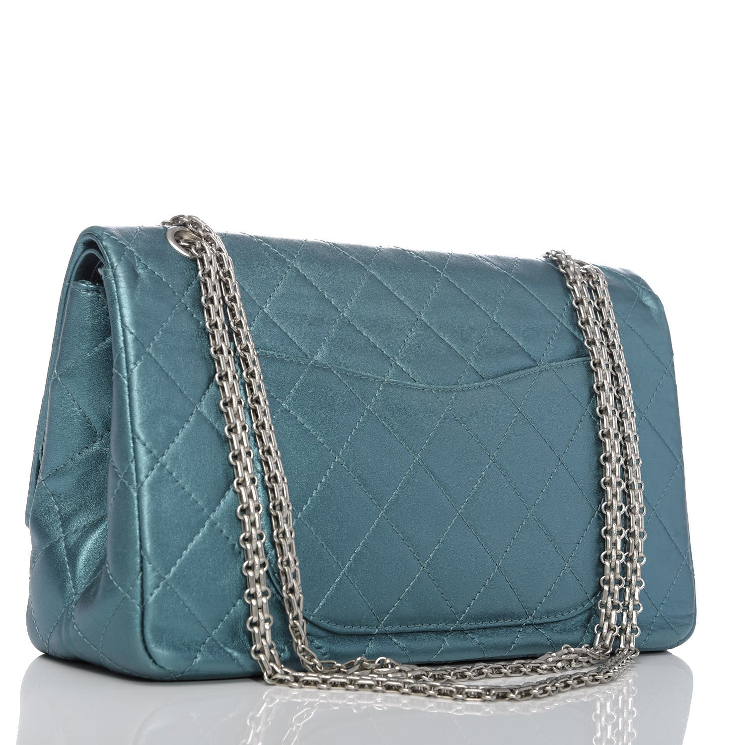 Chanel Metallic Calfskin Quilted 2.55 Reissue 227 Flap Turquoise 5 of 14