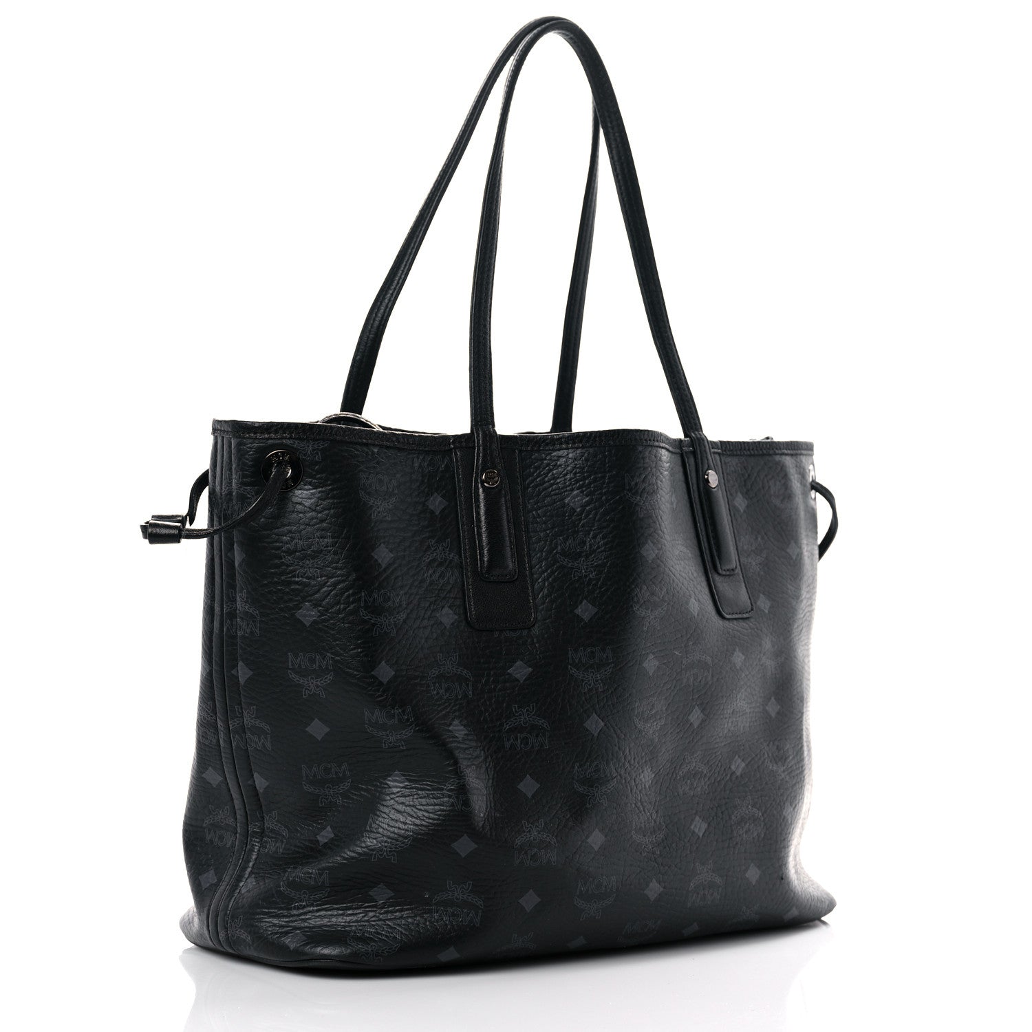 MCM Visetos Medium Liz Reversible Shopper Tote Black 5 of 24