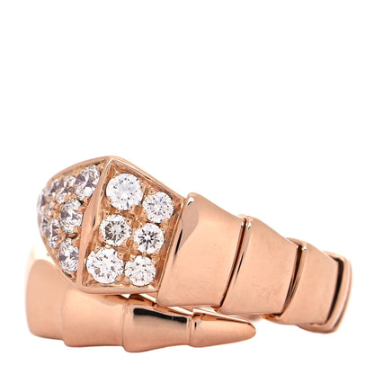 Bulgari 18K Rose Gold Diamond Serpenti Viper Ring S 4 of 5