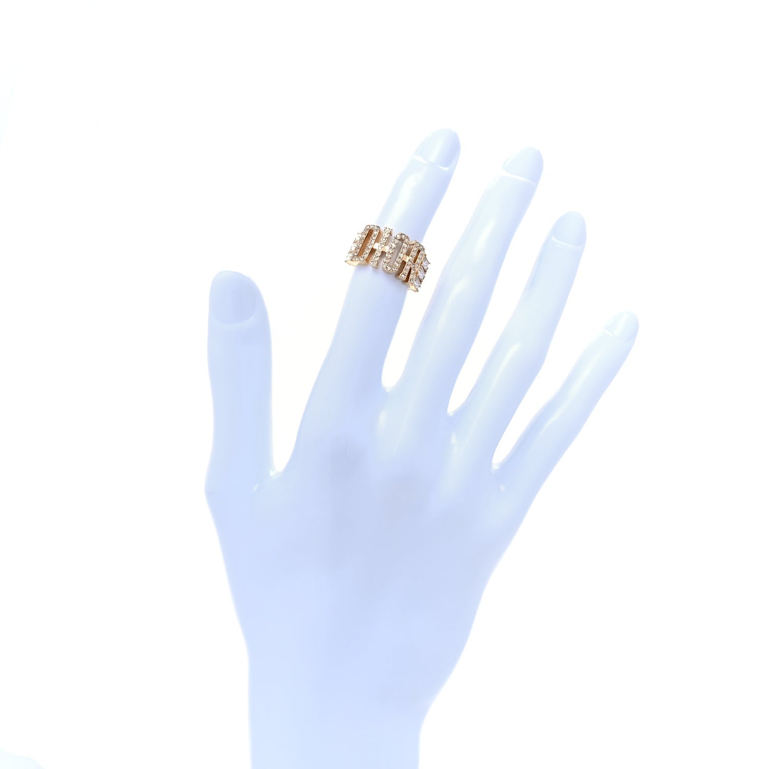 Christian Dior Metal Crystal DIO(R)EVOLUTION Ring S Gold 4 of 4
