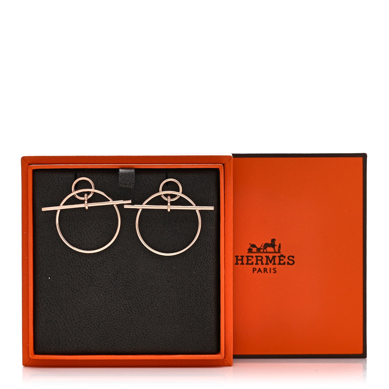 Hermes 18K Rose Gold PM Loop Earrings 5 of 5